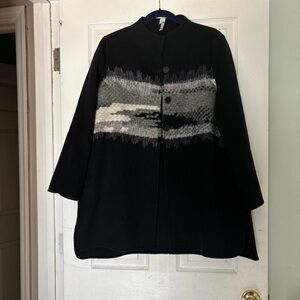 MarlaWynne Black and Gray Cardigan wool